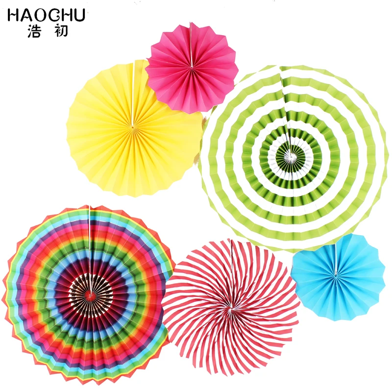 

HAOCHU 6 шт./лот 8 "12" 16 "Девичья тема, красочное украшение для событий, набор бумажных вееров для девочек и мальчиков, вечеринка в честь Дня рожден...