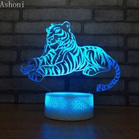 tiger 3d table lamp baby touch control 7 color changing acrylic night light usb decorative kids christmas gifts