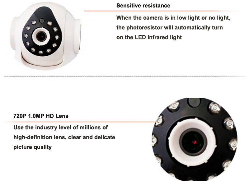 Беспроводной безопасности сети панорамирования/наклона WI FI IP Камера 720 P HD для