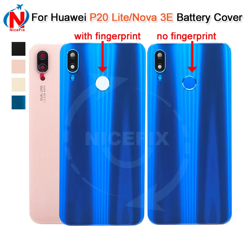 Задняя крышка батарейного отсека для Huawei P20 Lite стеклянная панель + объектив