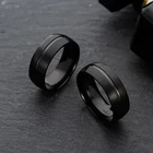 Мужское черное простое кольцо, модное кольцо из нержавеющей стали, подарок на день рождения, ювелирное изделие для вечеринки, мужские ювелирные украшения