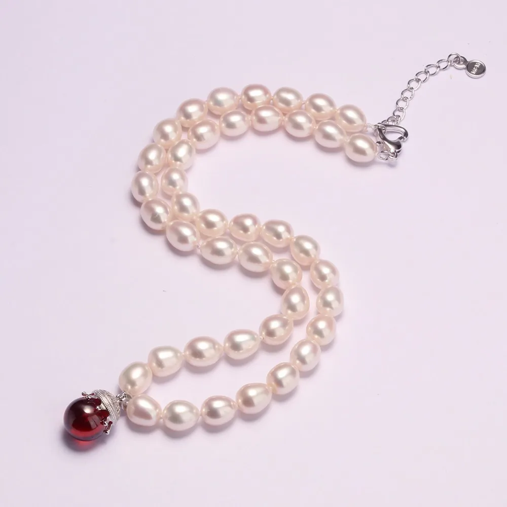 Мода 2017 г. белый жемчуг Цепочки и ожерелья Наборы для ухода за кожей Свадебные 8-9