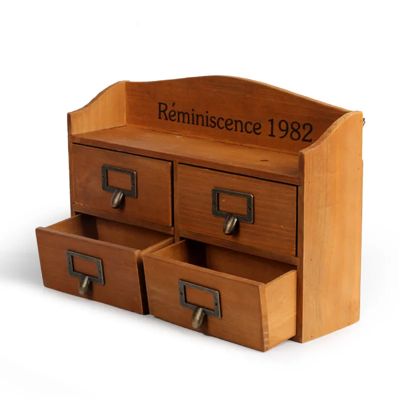 2 ящика небольшого размера настольный деревянный небольшой ящик для хранения