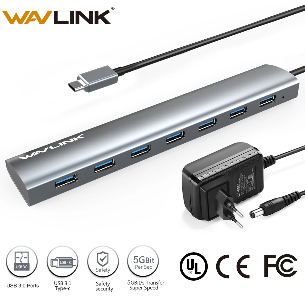Высокоскоростной 7 портовый USB C концентратор 3 1 Алюминиевый Тип Разделитель с