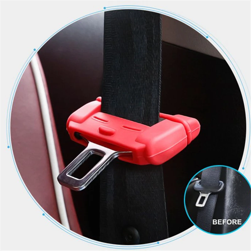 

LUNASBORE 2PCS/LOT Universal Adjustable Car Seat Belt Buckle Plug Protective Cover Case