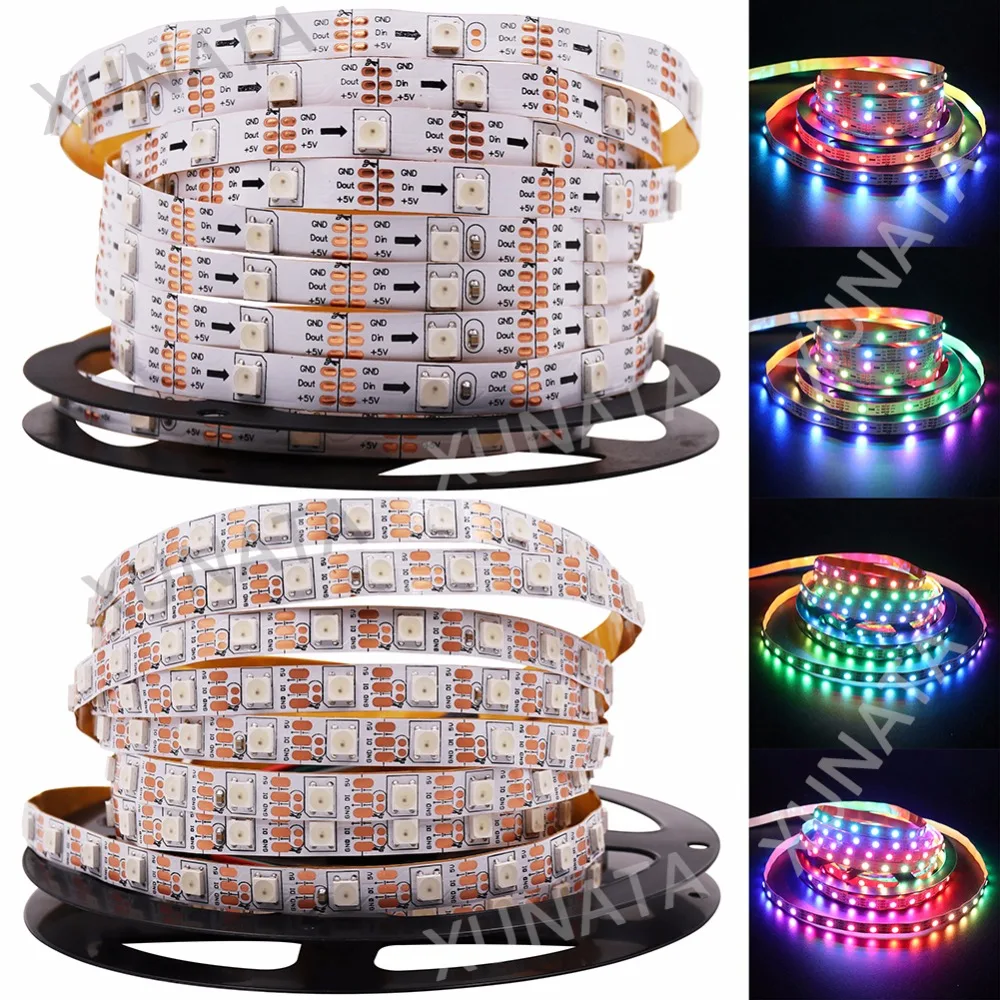 

WS2812B полноцветная 30 светодисветодиодный s/m 60 светодисветодиодный s/m SMD Светодиодная лента гибкая лента IP30 IP65 Светодиодная s-лампа