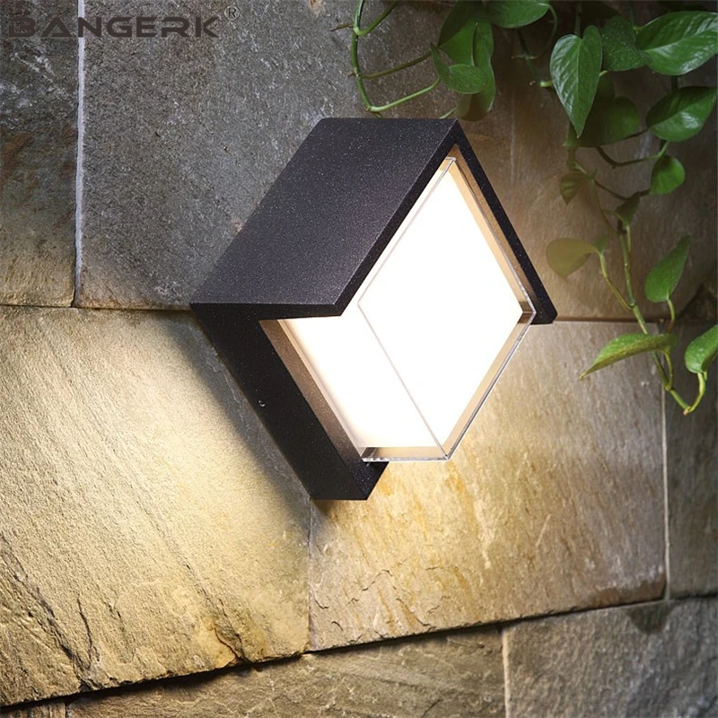 Outdoor Modern LED Wall Lamp Simple Aluminium Porch Lights Fixtures Waterproof Sconce Light Garden Balcony Decor Lighting | Лампы и