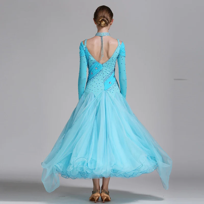 

2018 modern dance dress for women diamond Ballroom Dance Costume high quality imported fabric