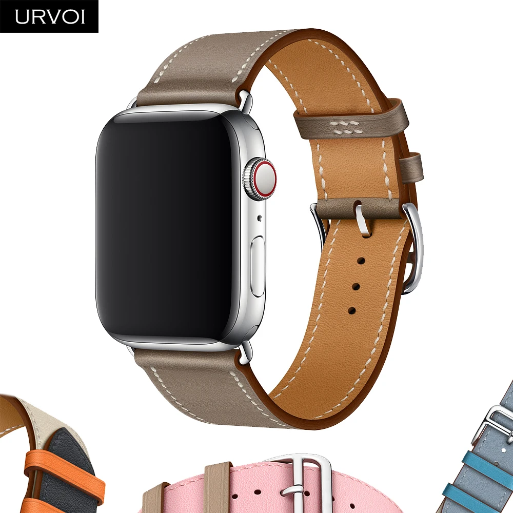 Ремешок URVOI для apple watch series 54321 ремешок iwatch роскошный из натуральной кожи Swift ручная