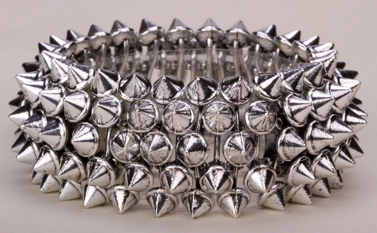 Spike stretch bracelet ring sets antique gold silver color hiphop jewelry gifts for women B19 wholesale dropshipping | Украшения и