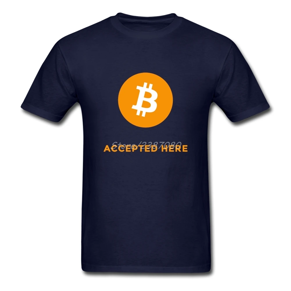 Принято в Bitcoin футболка с коротким рукавом из хлопка круглым вырезом футболки на