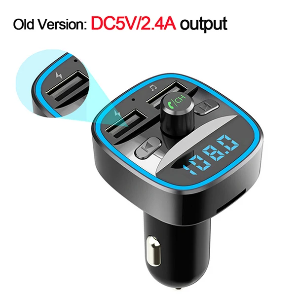 USB-2.4A JINSERTA Bluetooth 5,0 Fm передатчик автомобильный комплект громкой связи беспроводной Авто MP3 плеер Быстрая зарядка QC3.0 USB зарядное устройство радио модулятор - Название цвета: USB-2.4A