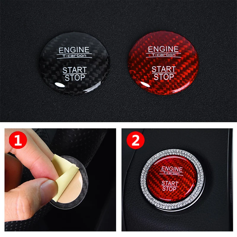 Накладка кнопки запуска двигателя из углеродного волокна для Mercedes Benz C Glc W205 X253 C63