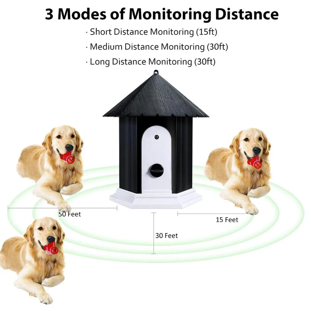 Anti Barking Device Pet Dog Ultrasonic Bark Controller Waterproof Control System No Train Supply | Дом и сад