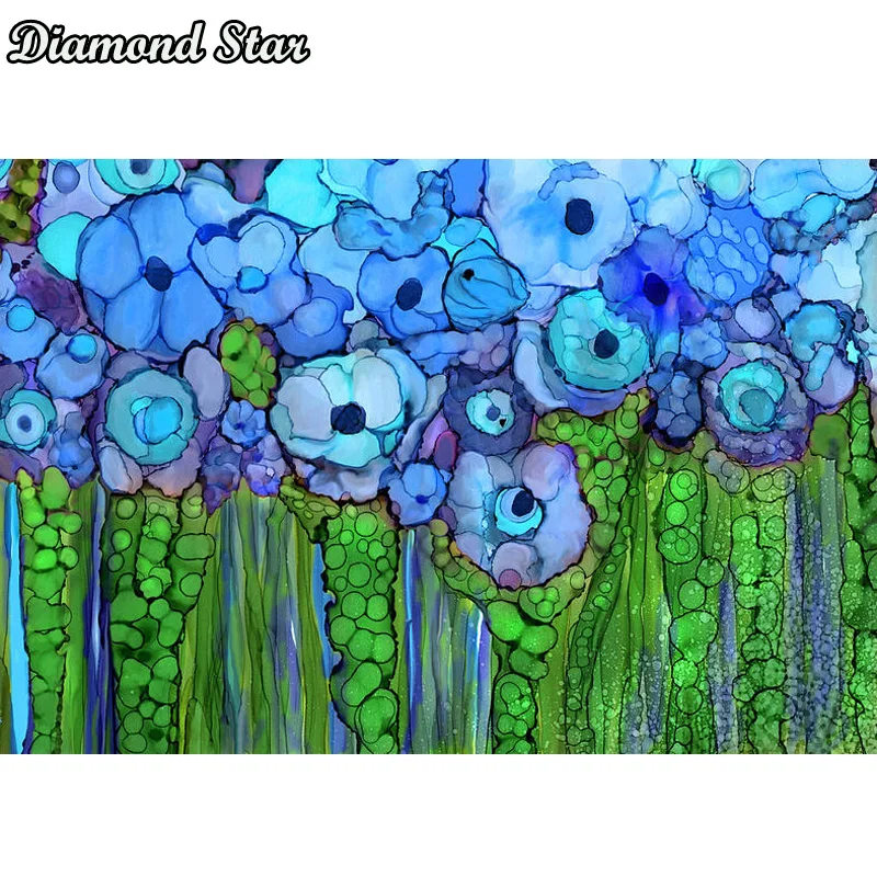 

Full Square Drill 5D DIY Diamond Painting wild blue poppies 3D Embroidery Cross Stitch Mosaic Home Decor Gift