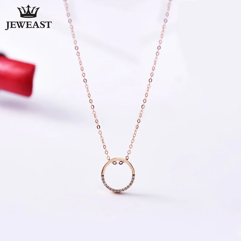 18K розовое золото бриллиантовое ожерелье женская подвеска цепочка для ключицы