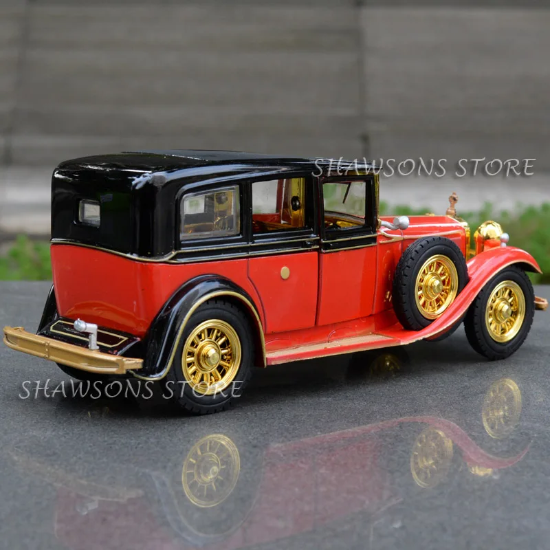 1:32 литая под давлением Металлическая Модель автомобиля игрушки Винтаж Rolls Royce классический Реплика вытянуть назад w/звуковой светильник