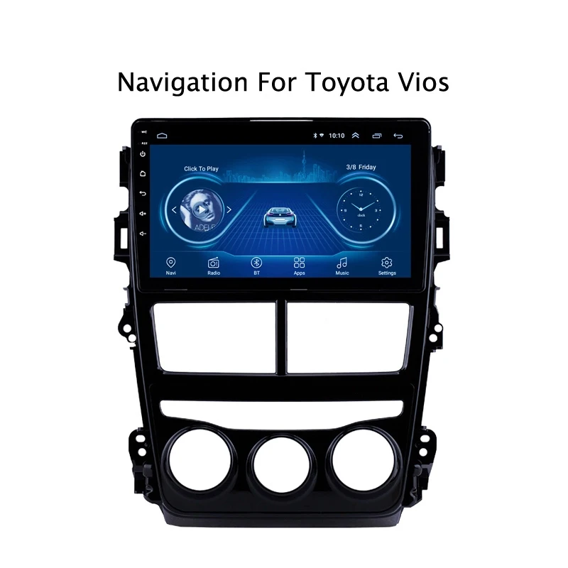 Супер тонкий сенсорный экран Android 8,1 радио gps навигация для Toyota Vios планшеты стерео Мультимедиа вайфай USB Bluetooth