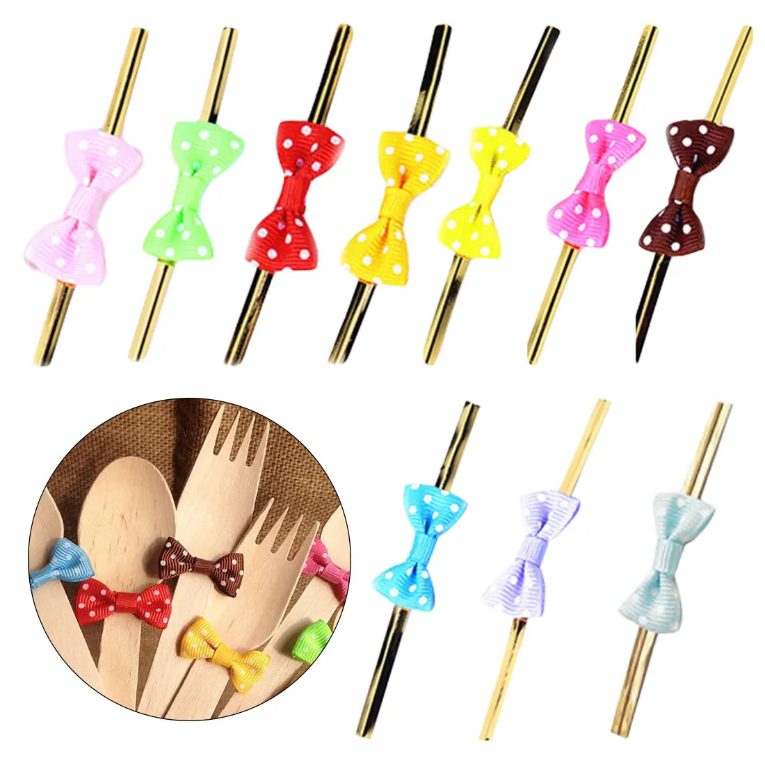 40 шт. металлические плетеные галстуки в горошек с бантом Подарочные Упаковочные