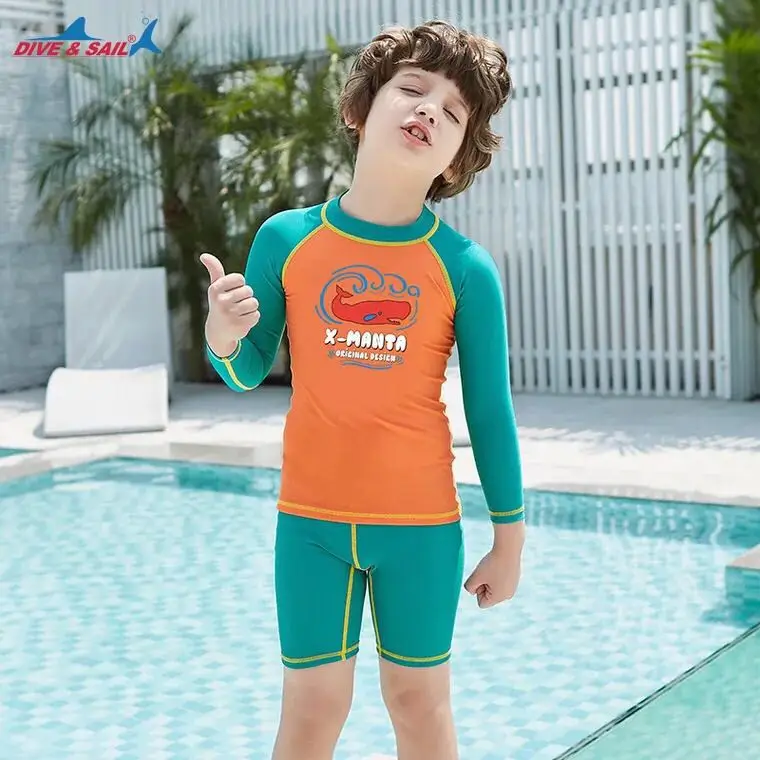 

children's swimwear swimsuit sunscreen boy Quick drying diving suit children swimsuit Kids Swimming Suit Long Sleeve Shirt Trunk