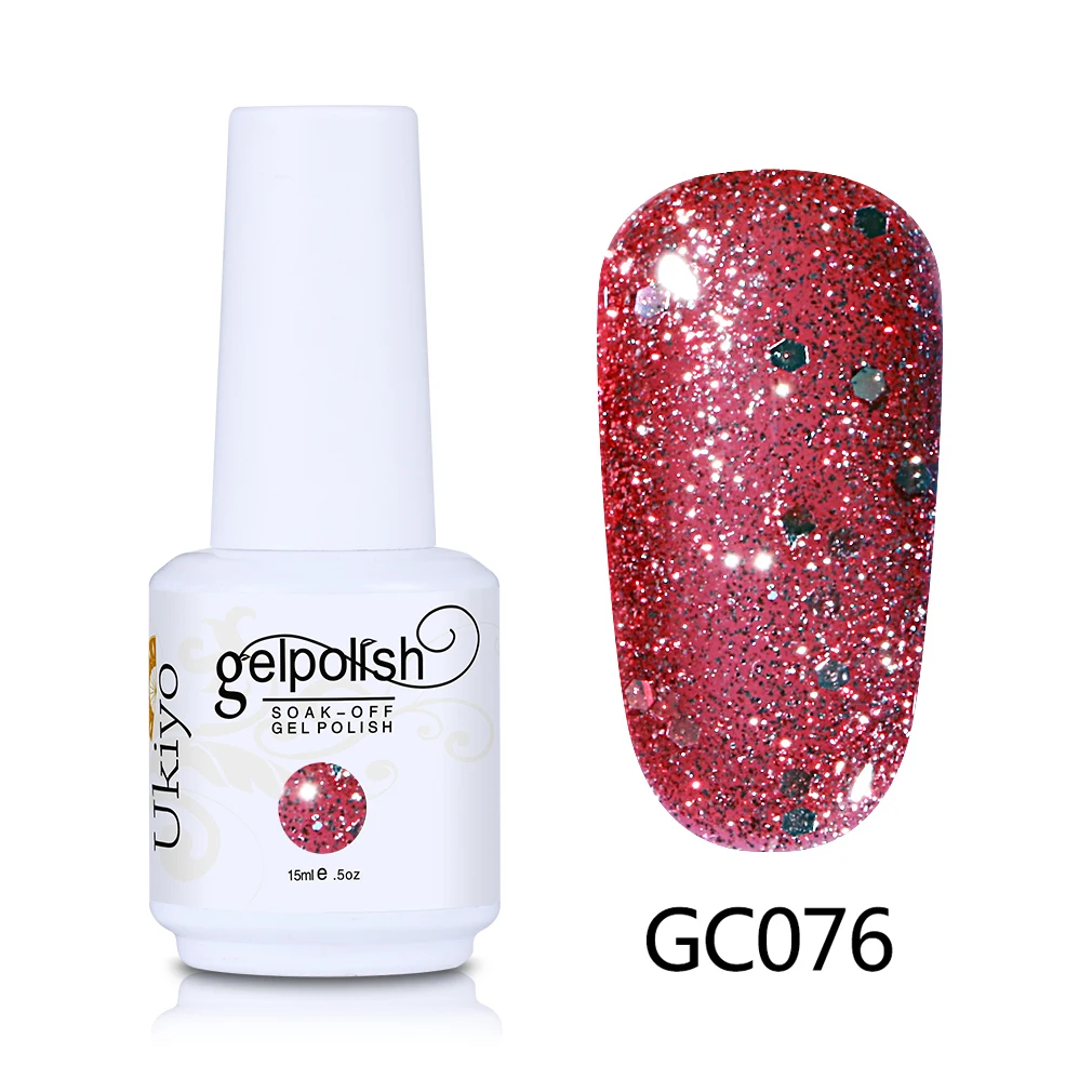 GC076 Ukiyo 15 мл шикарный цветной УФ-гель для ногтей замачиваемый полуперманентный Гель-лак Гибридный лак Эмаль лаковый лак 108 цветов - Цвет: GC076