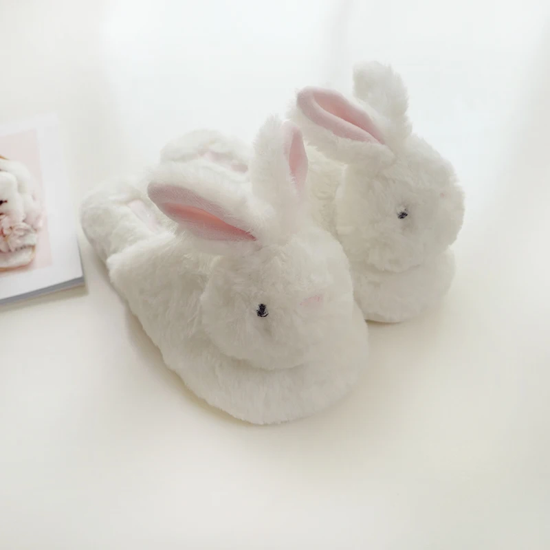 

Millffy hot adorable winter new plush animal head unicorn slippers comfy plush rabbit indoor home slippers