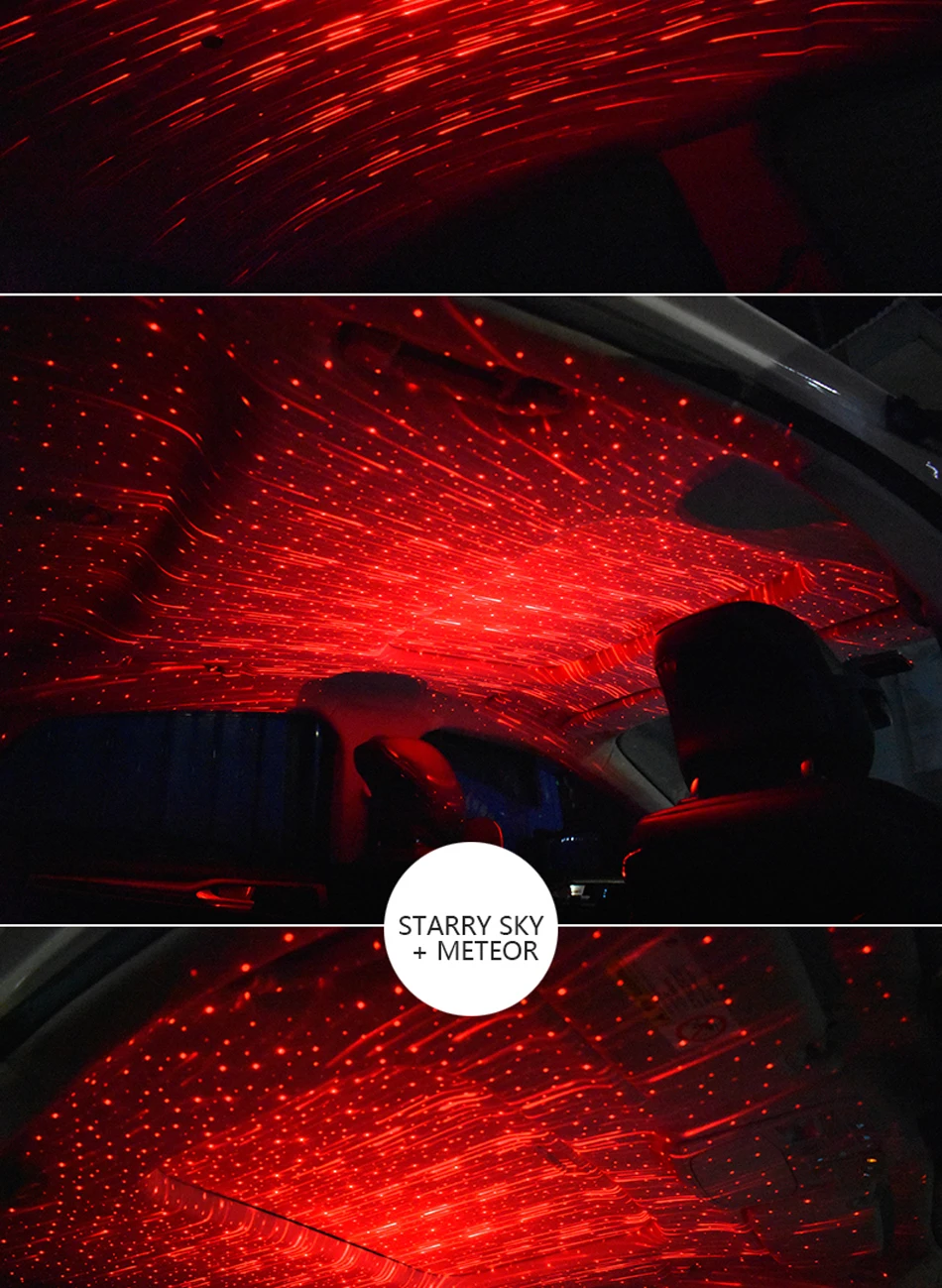 CARCTR USB автомобильный светильник s Автомобильная декоративная лампа DJ RGB музыкальный звуковой светильник светодиодный звездное небо Метеор Звезда Рождественский интерьерный светильник
