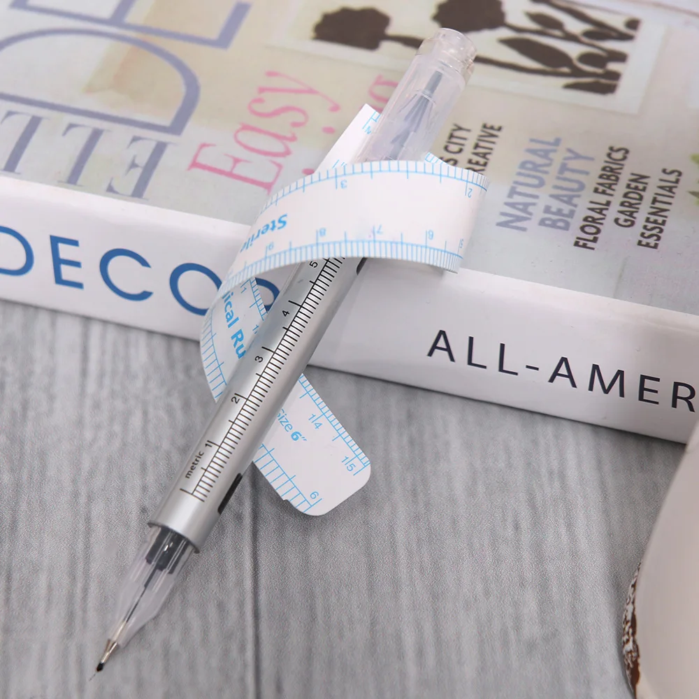 2 шт. микроблейдинга для татуировок бровей маркеры кожи с измерительной линейкой