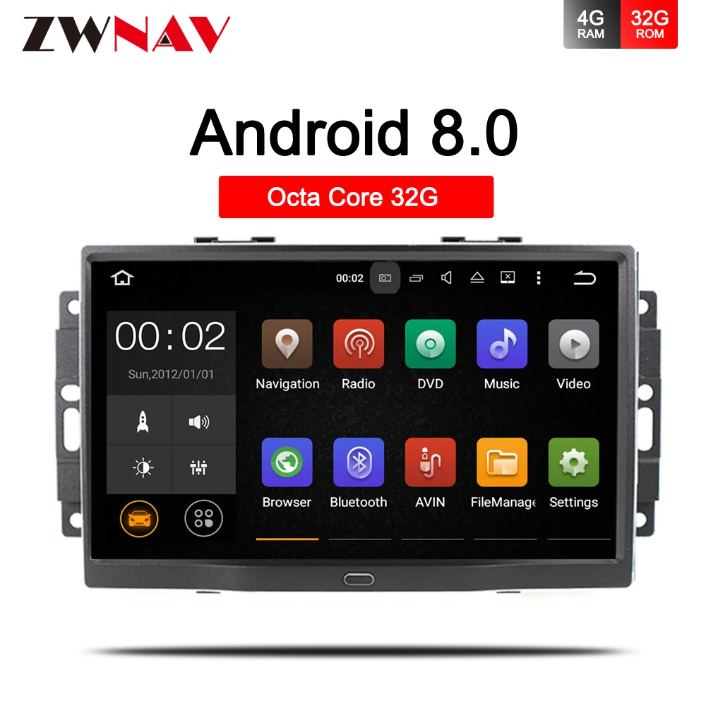 Ips Android 8,1 Автомобильный DVD стерео плеер gps ГЛОНАСС навигация Мультимедиа для Chrysler 300C Jeep Dodge 2004-2008 Авто Радио Аудио
