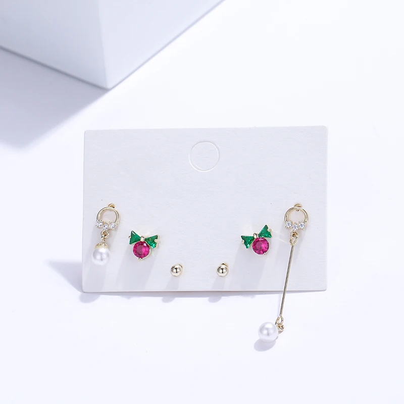 Yhpup Trendy Exquisite Bling CZ Copper Stud Earrings Imitation Pearls Rhinestone S925 Jewelry for Girl Women Party Jewelry