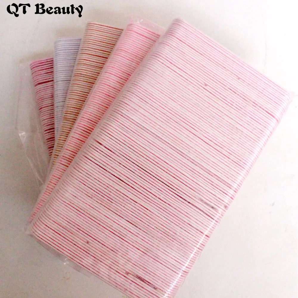 

100pcs Professional Nail Files/Sandpaper Buffers Slim Crescent Grit 180/240 Tools Cuticle Remover Thin Stiff Nail Sand Stick