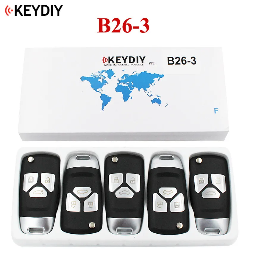 5 шт./лот, B26-3 Стиль Универсальный Управление ключ 3 кнопки B-Series для KD-X2 KD мини KD900 KD900+, URG200, KEYDIY пульт дистанционного управления