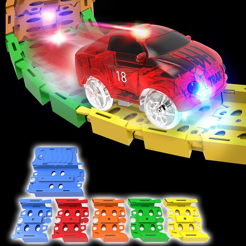 Светящиеся гоночный автомобиль twister трек diy мигающий свет отслеживания