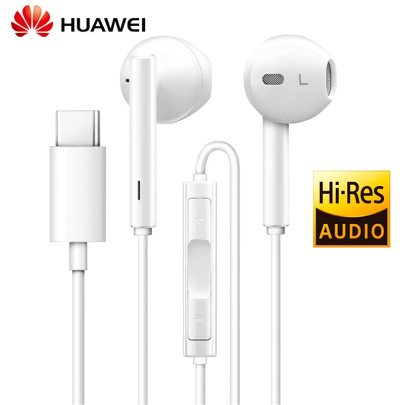 Оригинальные наушники Huawei Тип C Hi-Res с контроллером для Mate 10 Pro P20 Спортивная