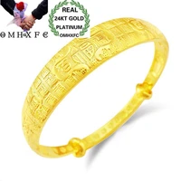 omhxfc wholesale european fashion woman girl party wedding gift chinese fortune word 24kt gold bangles bracelets be97
