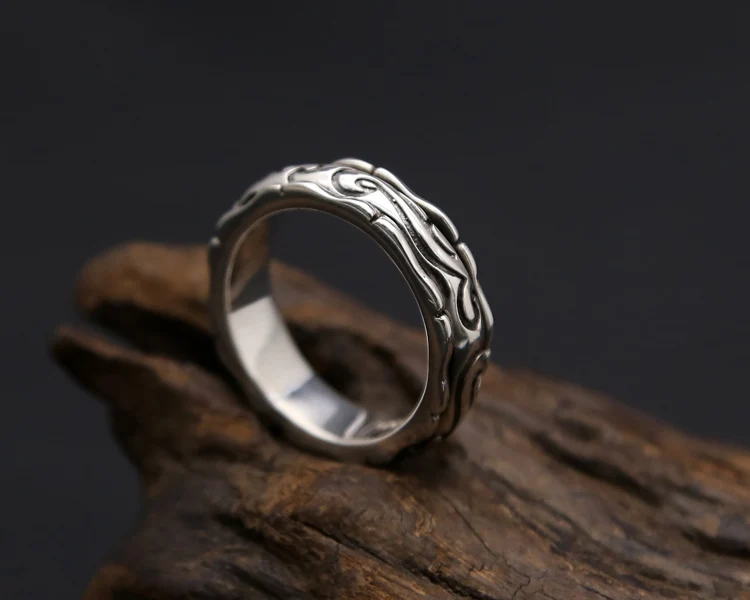 925 пробы серебряные вращающиеся вертушки кольца для мужчин простой короткий