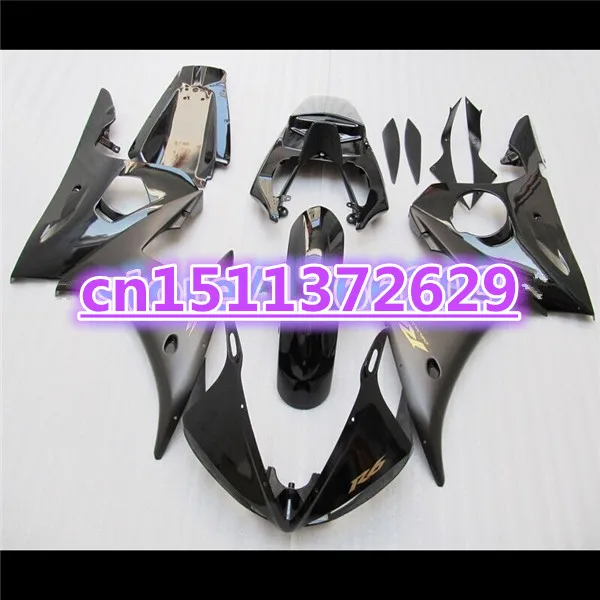 

Новинка 100%, обтекатель из АБС-пластика для кузова YZF R6 2003 2004 2005 YZF-R6 03 04 05, полностью черный YZFR6 600 03-05, обтекатель