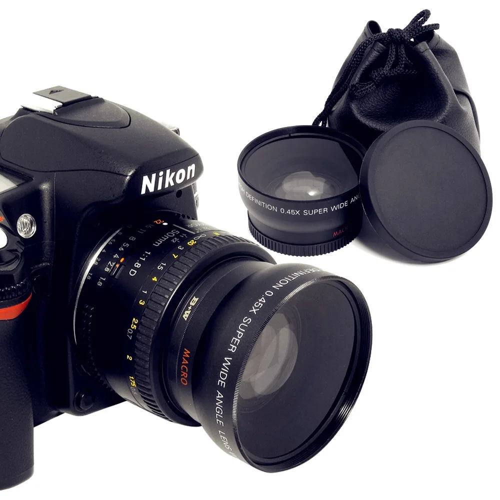 52 мм 0.45x широкоугольный объектив + макрообъектив для камер Nikon Cannon DSLR с резьбой