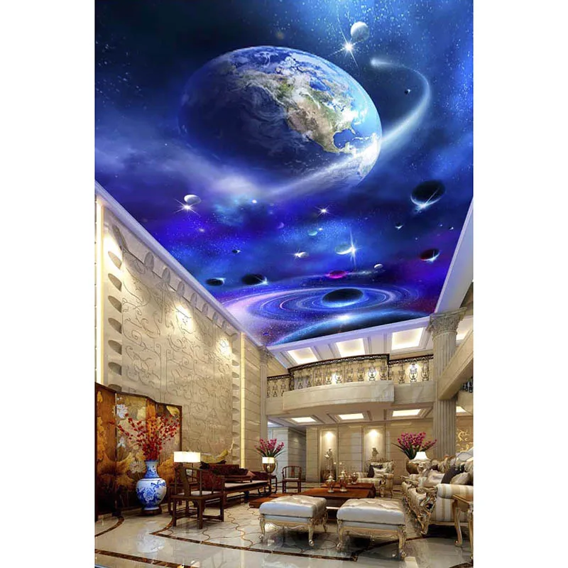 3D фотообои на заказ сделай сам потолочные обои для стен гостиной не тканая ткань