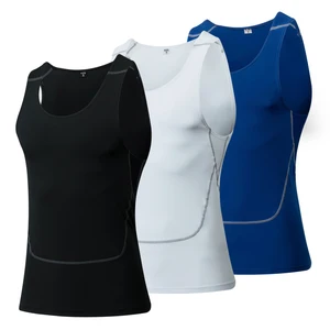 Майка мужская быстросохнущая для фитнеса, Спортивная майка для бега, жилет для тренажерного зала, фитнеса, облегающий спортивный жилет для бега, белый цвет