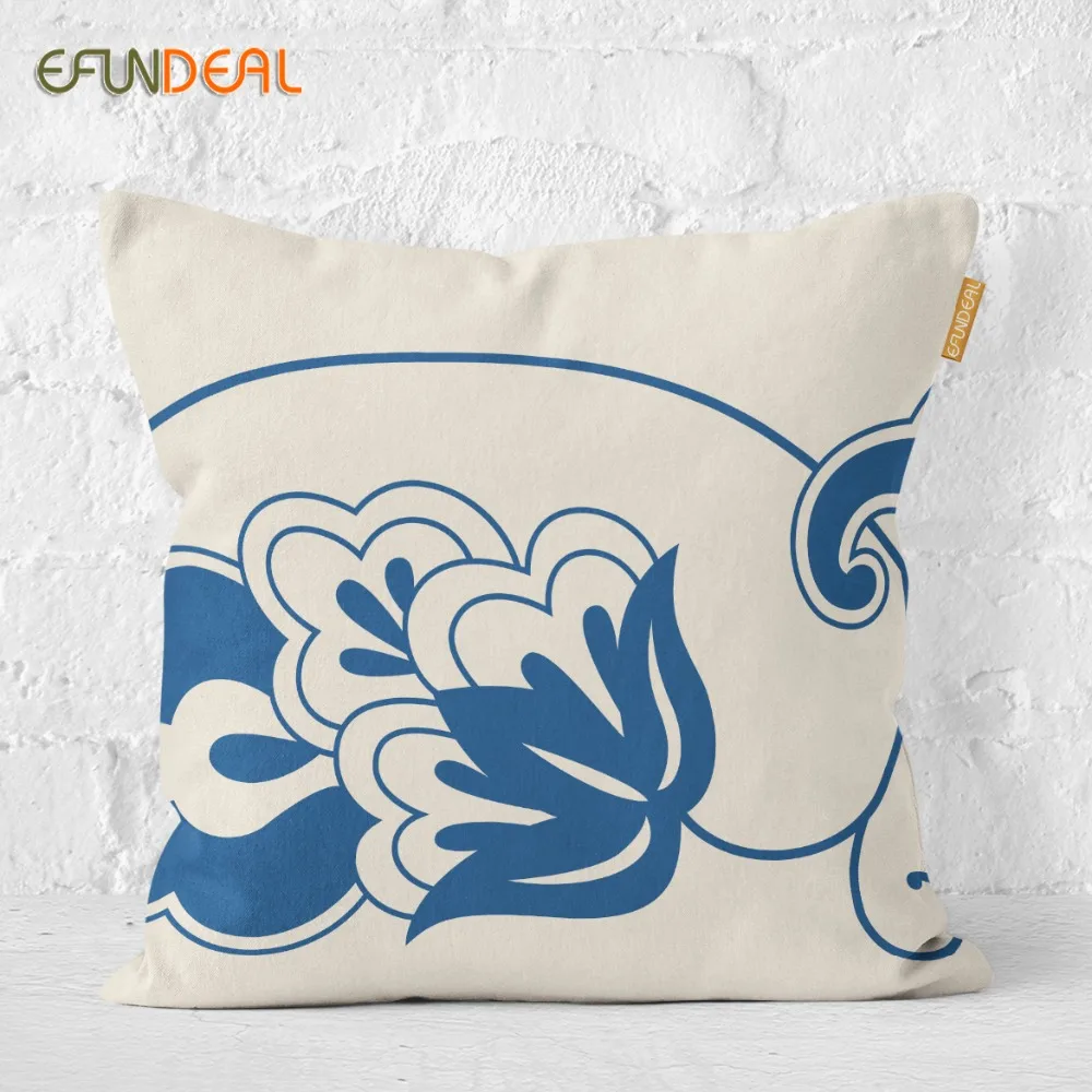 Оптовая продажа домашний декоративный чехол для подушки винтажный Синий