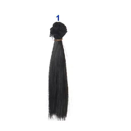 color 1 Заводское предложение 5 см 15 см 25 см черный блонд коричневый хаки белый серый цвет короткие прямые для куклы парик для BJD Diy ткань Художественная кукла волосы - Цвет: color 1
