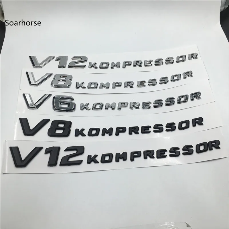 Для Mercedes Benz AMG V6 V8 V12 KOMPRESSOR ABS автомобильный багажник задние боковые буквы значки