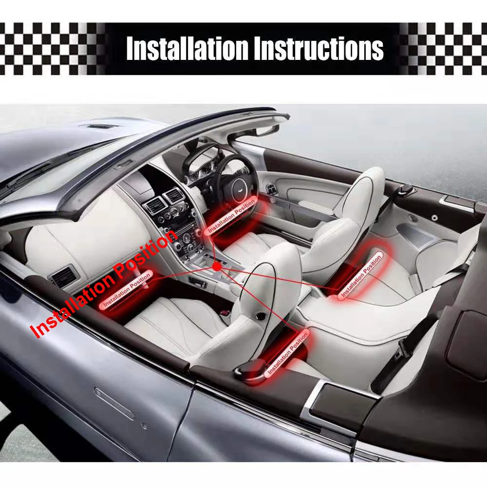 Светодиодная лента RGB для автомобиля декоративная лампа с дистанционным