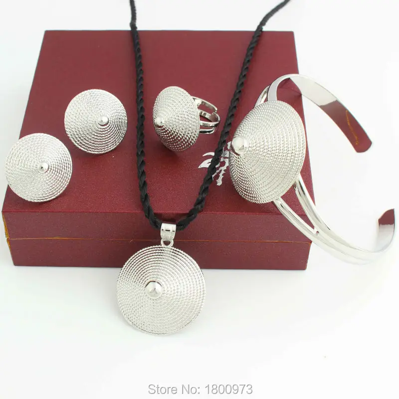 Adixyn Эритрея дизайн ожерелье/кулон/серьги/Кольцо/браслет посеребренный Habesha