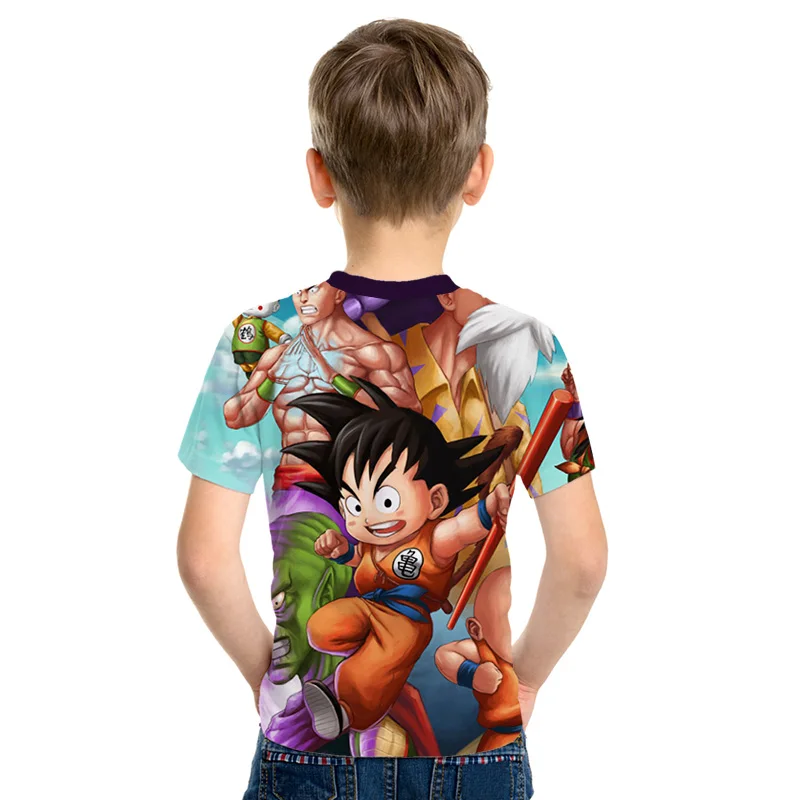 Новая дизайнерская Детская футболка с 3d принтом «Dragon Z Ball» летняя одежда для родителей и детей с принтом «Super saiyan» футболка с аниме «Goku» Мягкие топы для мальчиков
