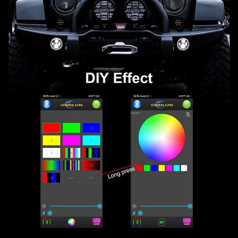 Safego 2 шт. 7 &quot40 Вт круглый RGB ангельские глазки светодиодный фонарь DRL дальнего