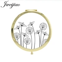 jweijiao loating dandelion beauty health espejo de maquillaje decoration glass cabochon small mirrors for girls da01