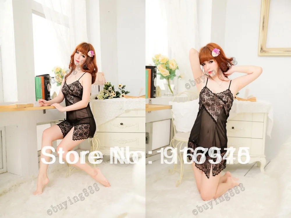 100%New Ladies sexy lingerie lace Suspender temptations Nightgowns | Тематическая одежда и униформа