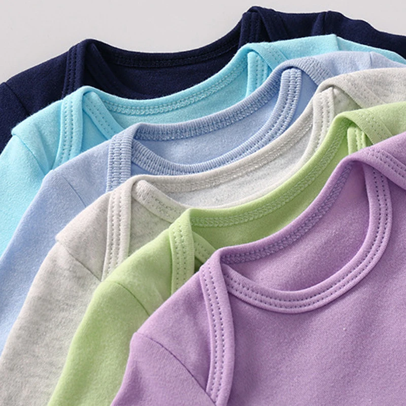 5 шт./лот комплекты одежды для новорожденных детские комбинезоны из хлопка с